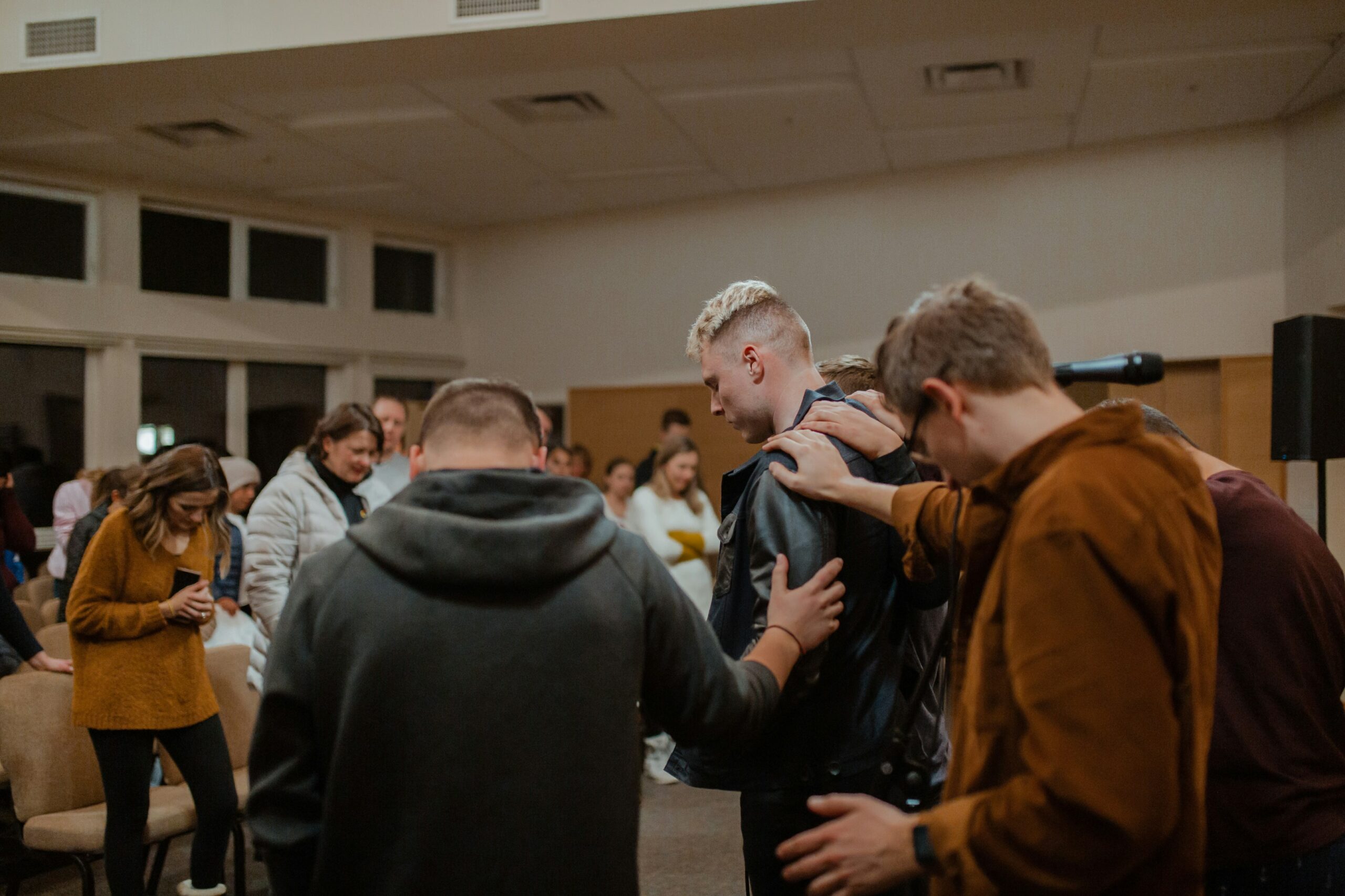 Ministry leadership team in prayer